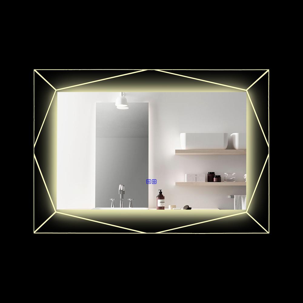 Back Lit Rectangular TouchScreen LED Mirror 3 Color Temperatures 3000K-6000K. Picture 6
