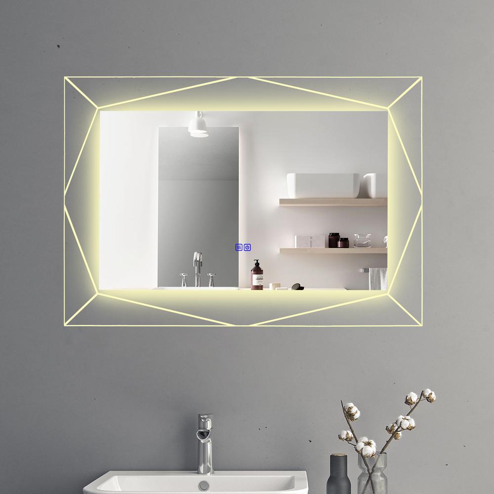 Back Lit Rectangular TouchScreen LED Mirror 3 Color Temperatures 3000K-6000K. Picture 12