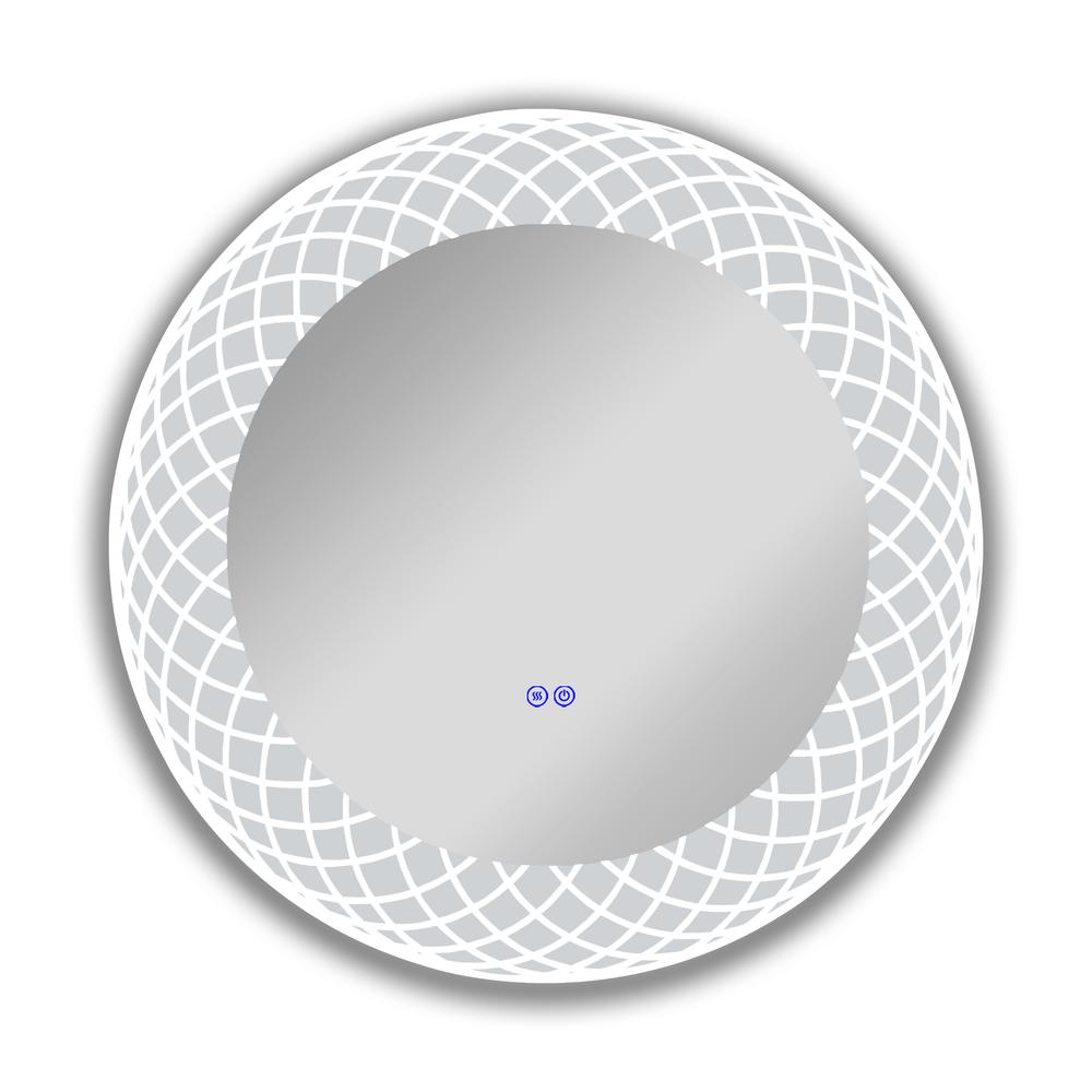 Back Lit Round TouchScreen LED Mirror 3 Color Temperatures 3000K-6000K 30" Wide. Picture 1