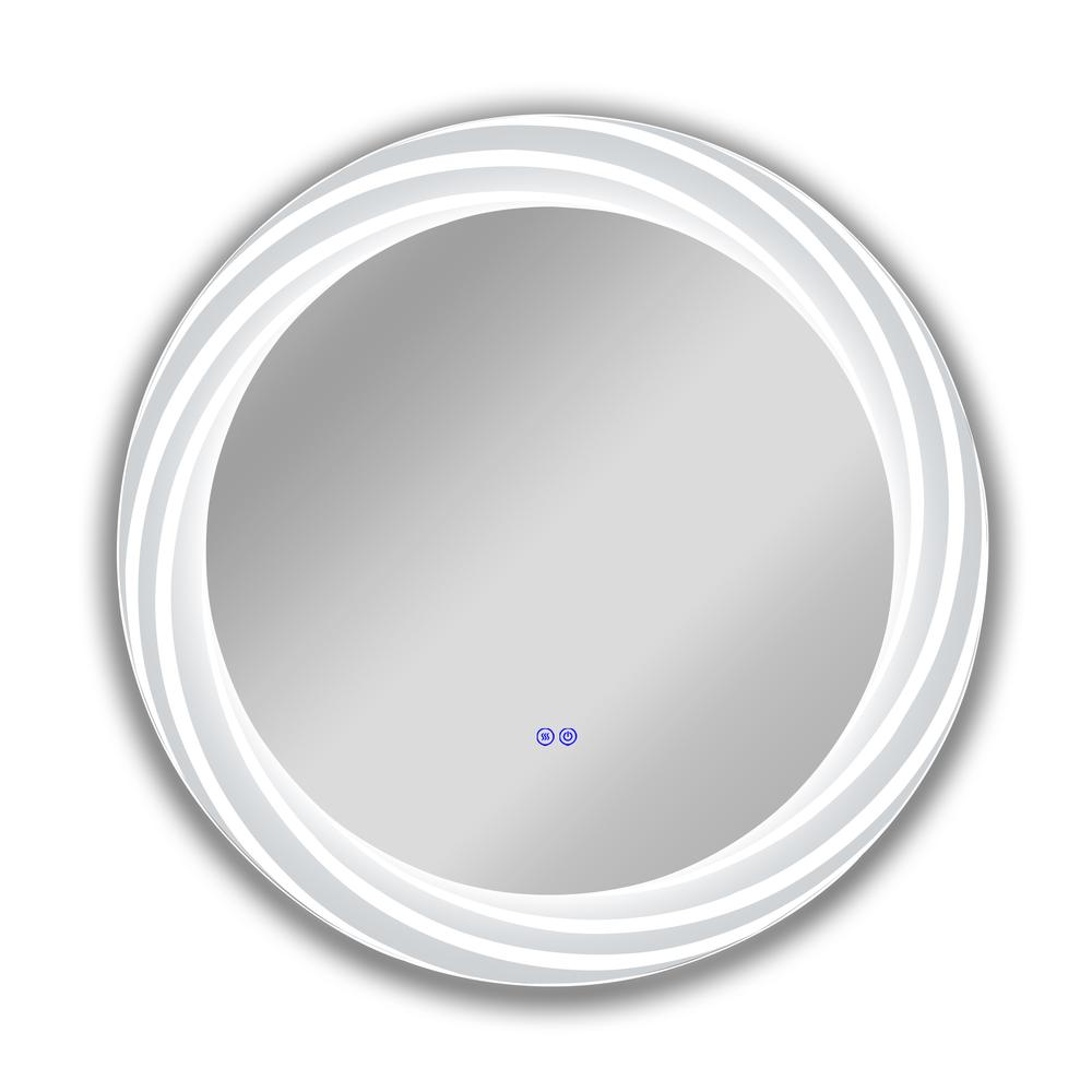Back Lit Round TouchScreen LED Mirror 3 Color Temperatures 3000K-6000K 30" Wide. Picture 1