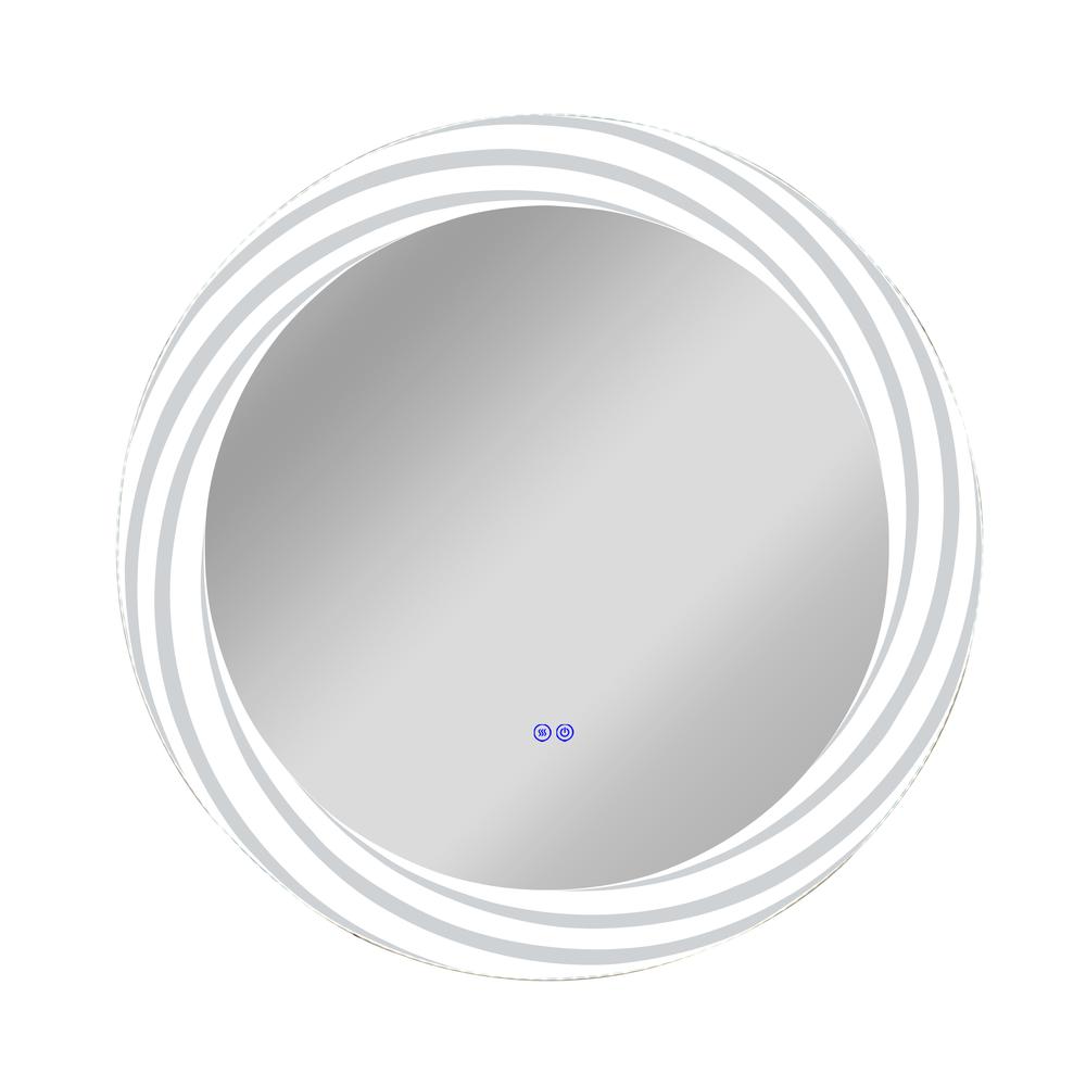 Back Lit Round TouchScreen LED Mirror 3 Color Temperatures 3000K-6000K 30" Wide. Picture 2