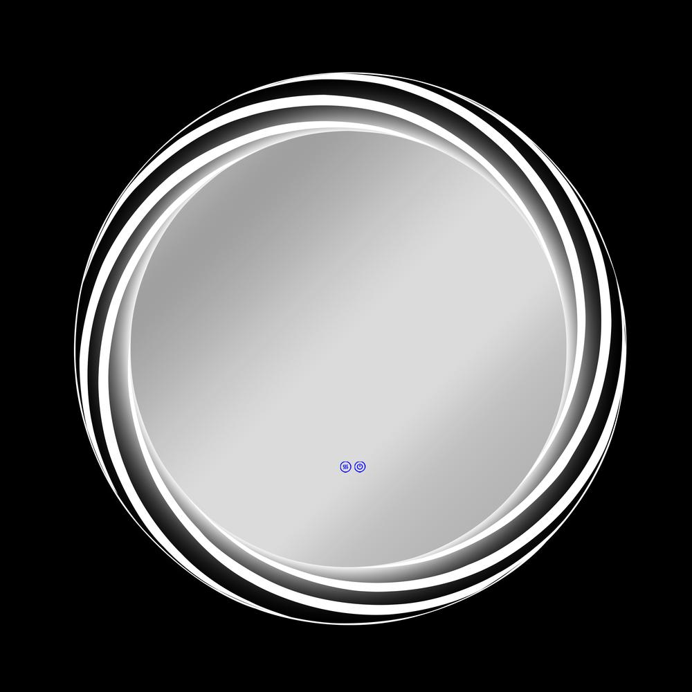 Back Lit Round TouchScreen LED Mirror 3 Color Temperatures 3000K-6000K 30" Wide. Picture 8