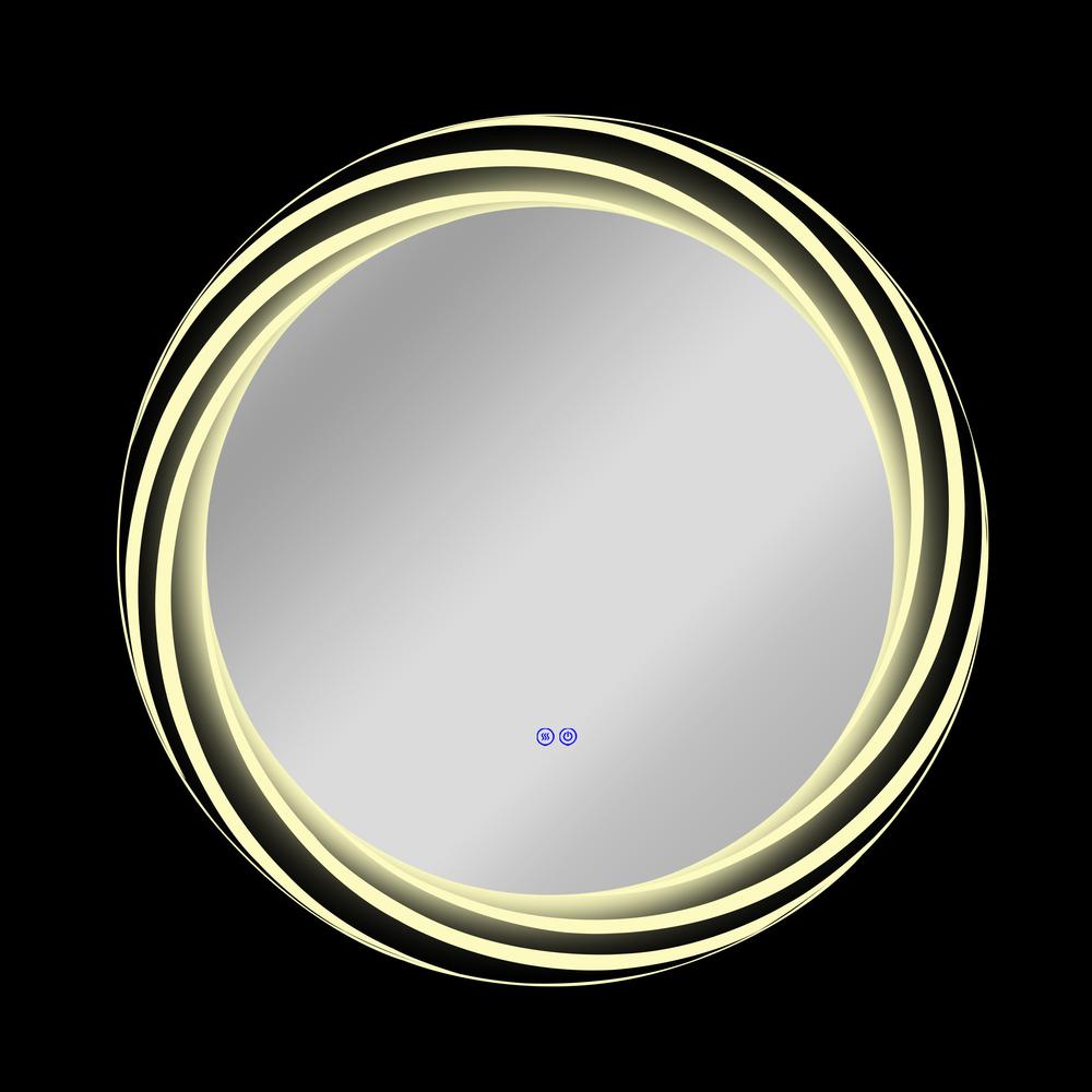 Back Lit Round TouchScreen LED Mirror 3 Color Temperatures 3000K-6000K 30" Wide. Picture 9