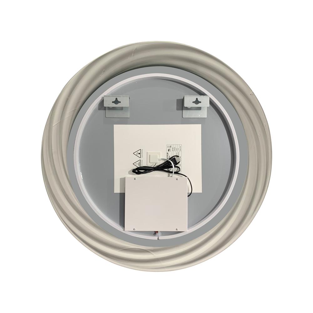 Back Lit Round TouchScreen LED Mirror 3 Color Temperatures 3000K-6000K 30" Wide. Picture 12