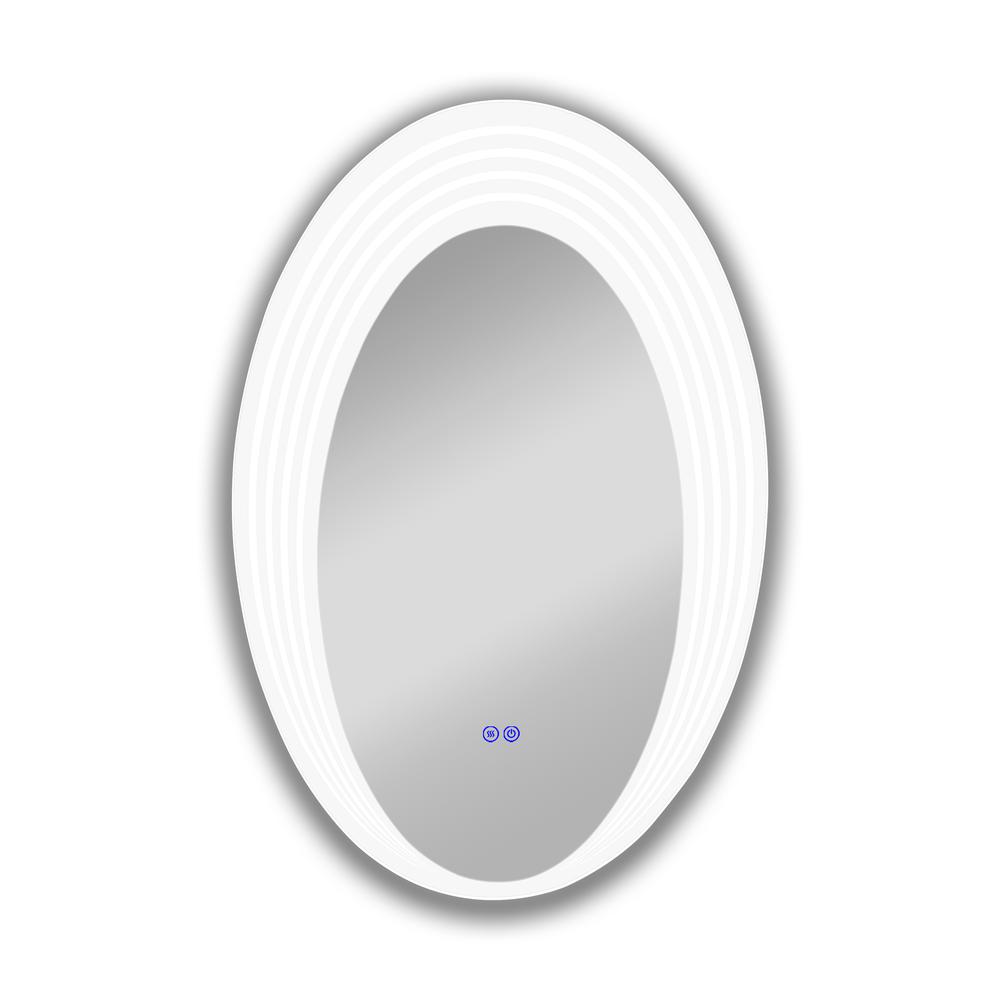 Back Lit Oval TouchScreen LED Mirror 3 Color Temperatures 3000K-6000K. Picture 1