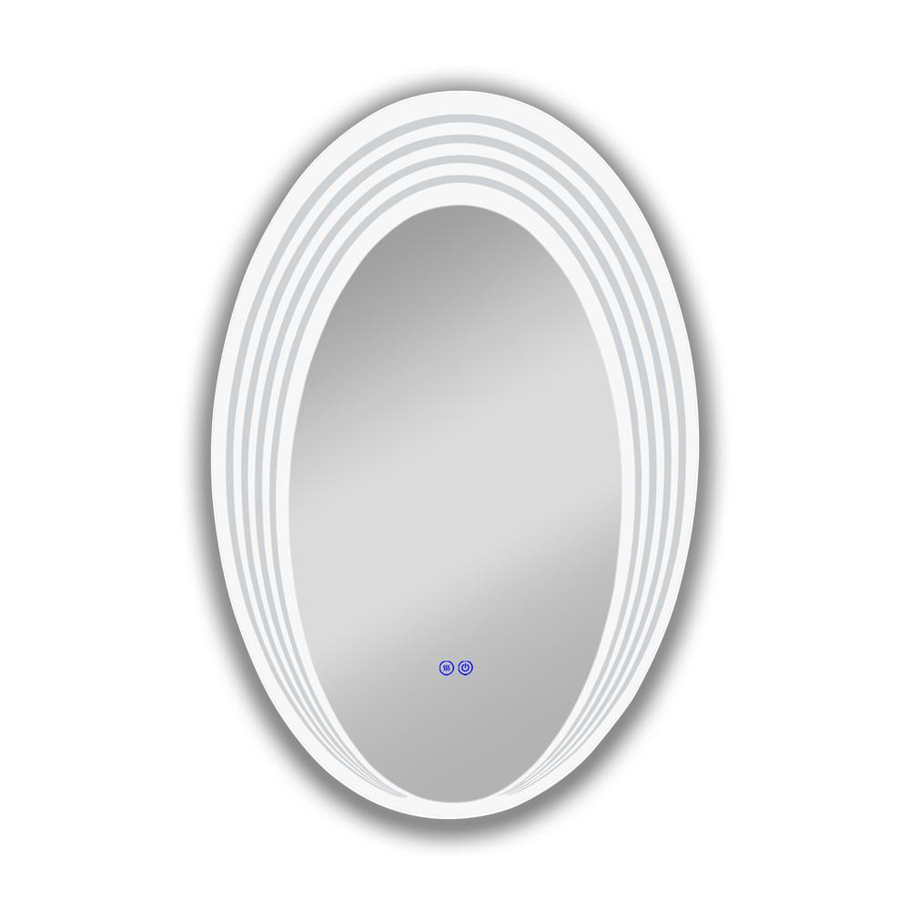 Back Lit Oval TouchScreen LED Mirror 3 Color Temperatures 3000K-6000K. Picture 2