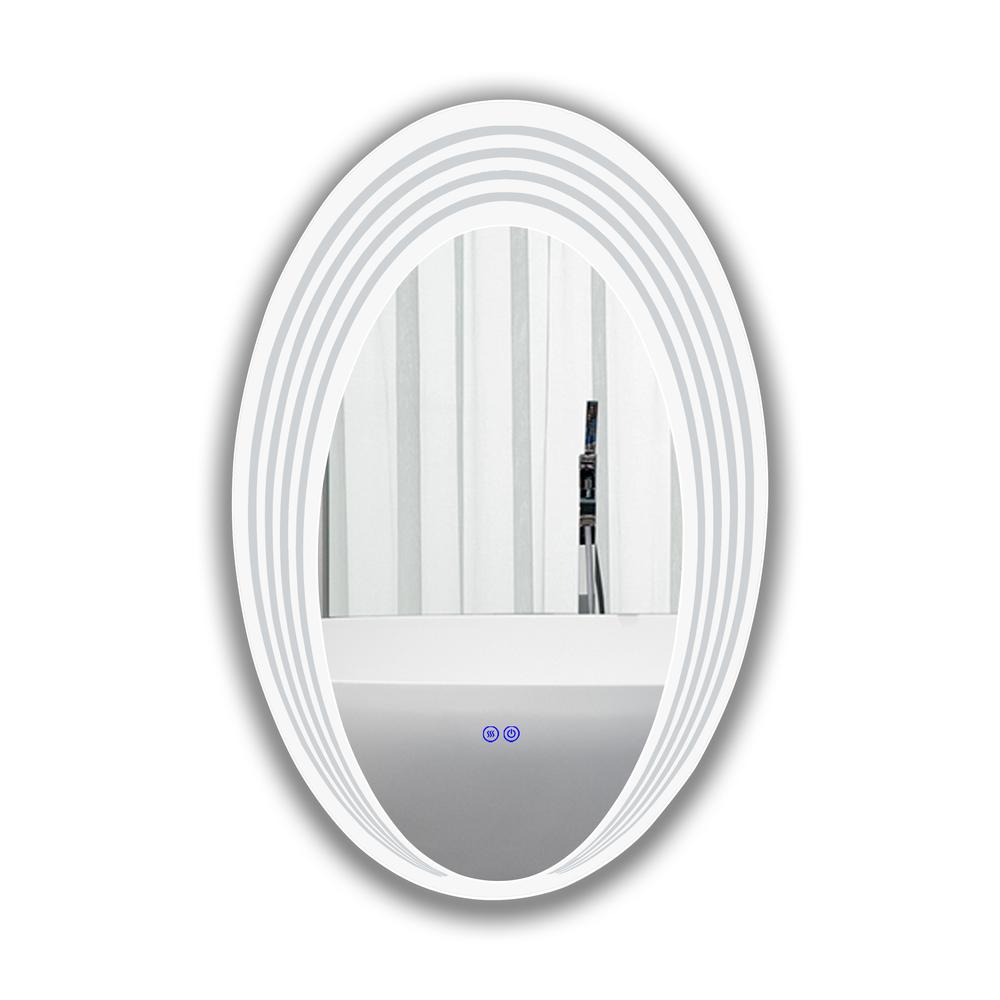 Back Lit Oval TouchScreen LED Mirror 3 Color Temperatures 3000K-6000K. Picture 3