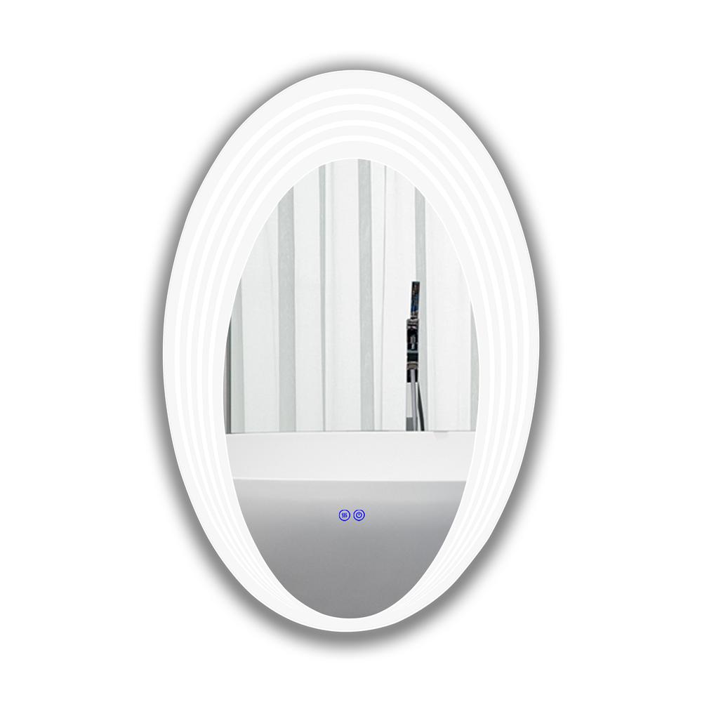 Back Lit Oval TouchScreen LED Mirror 3 Color Temperatures 3000K-6000K. Picture 4