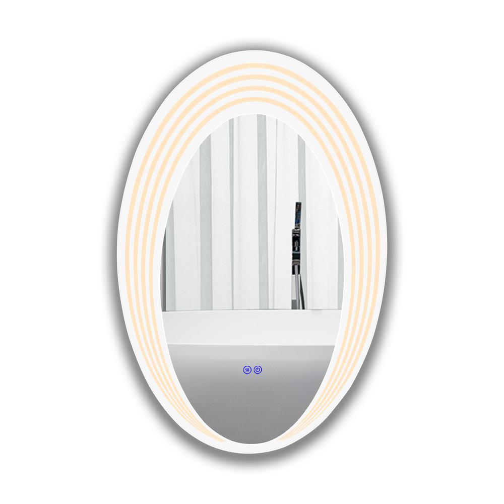 Back Lit Oval TouchScreen LED Mirror 3 Color Temperatures 3000K-6000K. Picture 5
