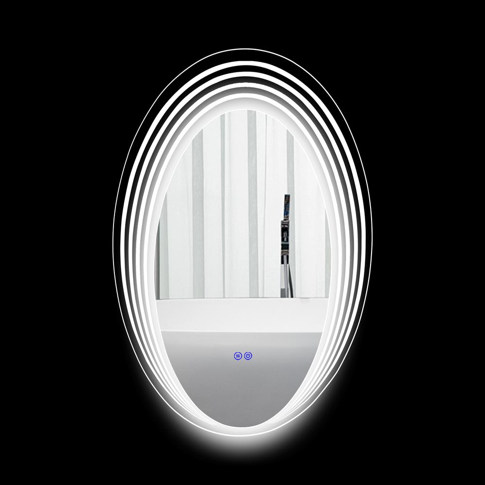 Back Lit Oval TouchScreen LED Mirror 3 Color Temperatures 3000K-6000K. Picture 6