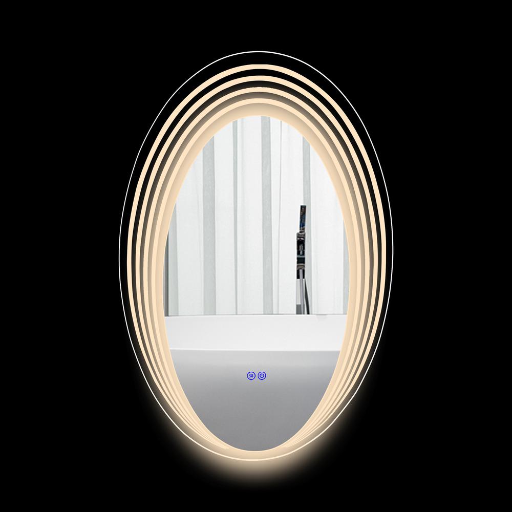 Back Lit Oval TouchScreen LED Mirror 3 Color Temperatures 3000K-6000K. Picture 7