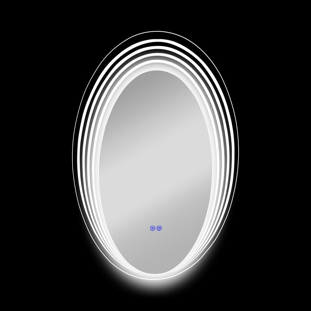 Back Lit Oval TouchScreen LED Mirror 3 Color Temperatures 3000K-6000K. Picture 8