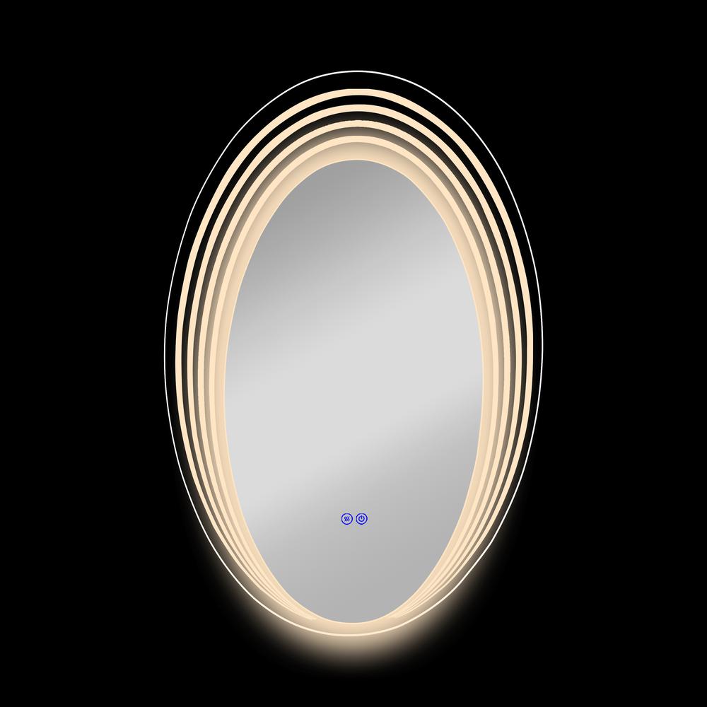 Back Lit Oval TouchScreen LED Mirror 3 Color Temperatures 3000K-6000K. Picture 9