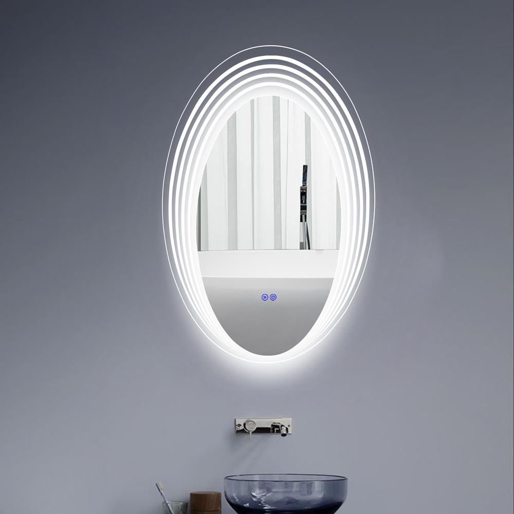 Back Lit Oval TouchScreen LED Mirror 3 Color Temperatures 3000K-6000K. Picture 13