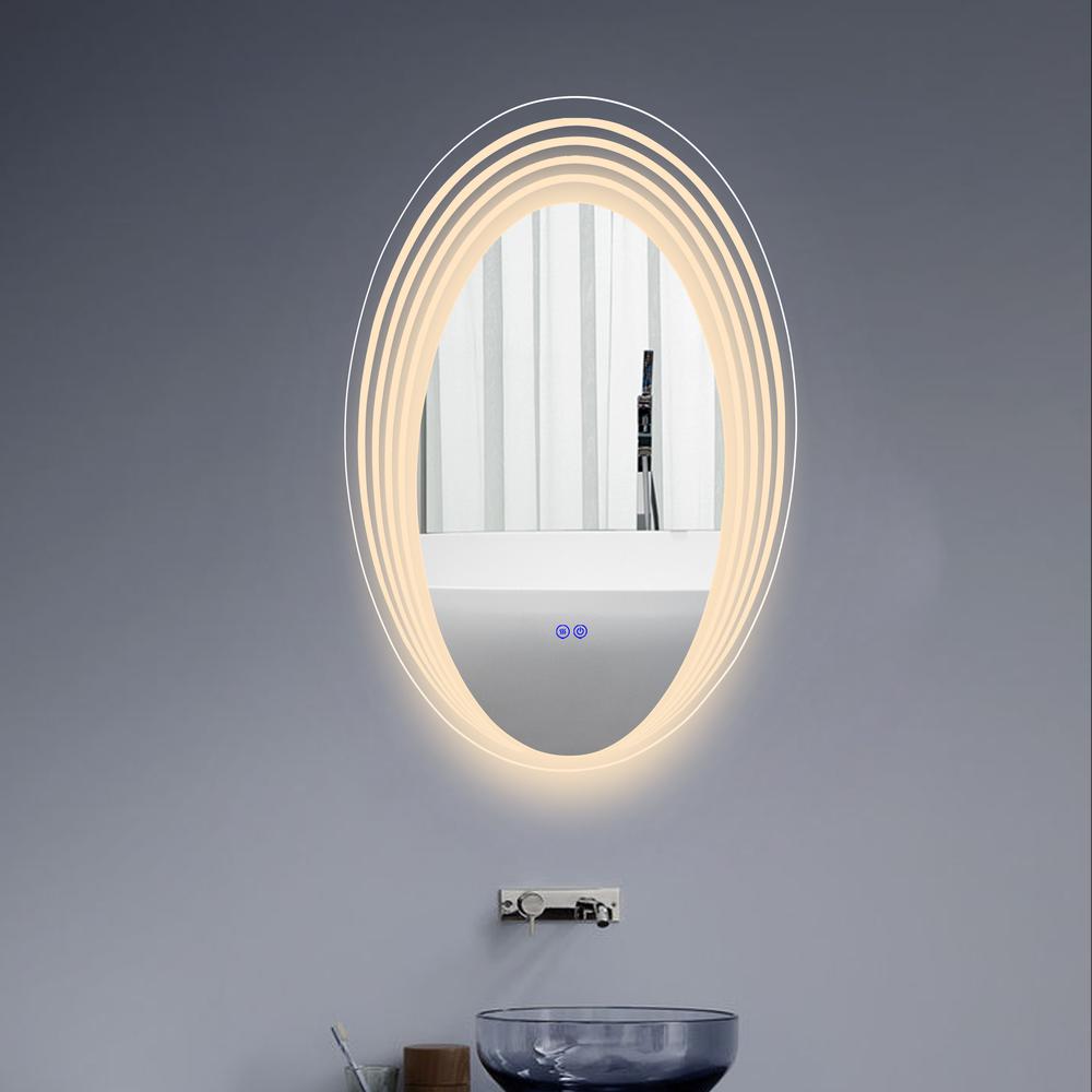 Back Lit Oval TouchScreen LED Mirror 3 Color Temperatures 3000K-6000K. Picture 14