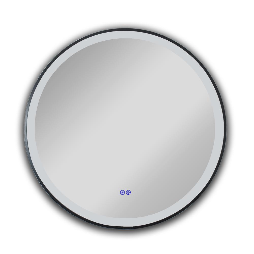 CHLOE Lighting LUMINOSITY Embedded Round TouchScreen LED Mirror 3 Color Temperatures 3000K-6000K 24" Wide. Picture 3