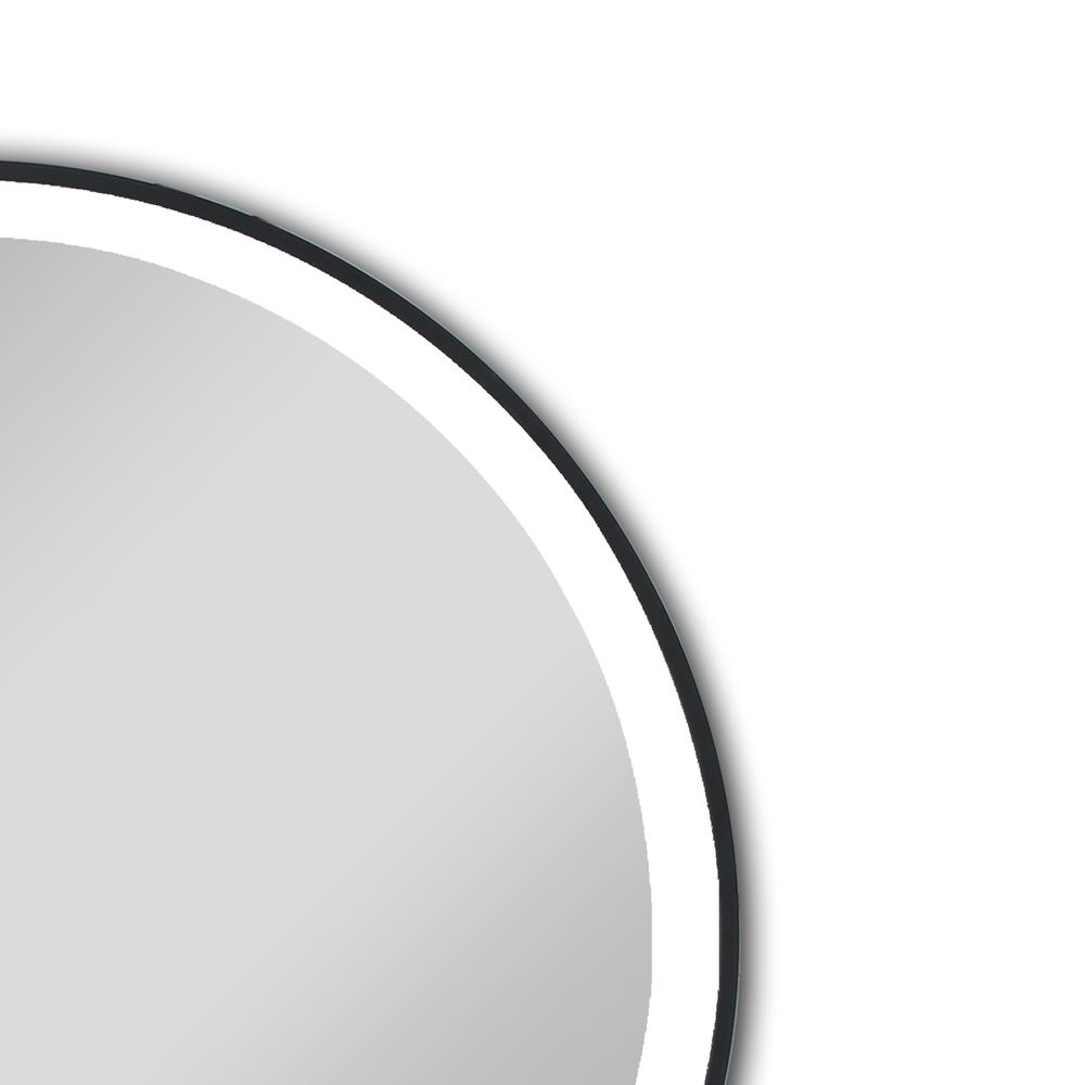 CHLOE Lighting LUMINOSITY Embedded Round TouchScreen LED Mirror 3 Color Temperatures 3000K-6000K 24" Wide. Picture 11