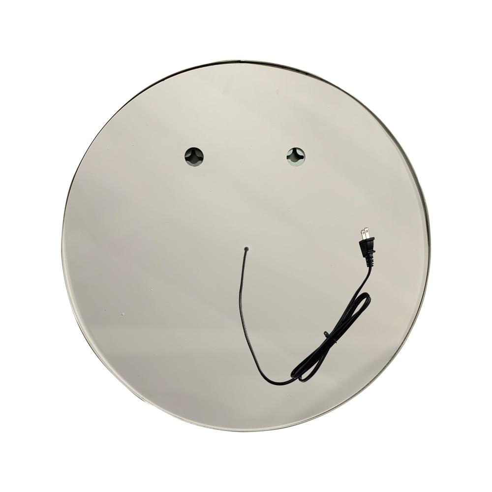 CHLOE Lighting LUMINOSITY Embedded Round TouchScreen LED Mirror 3 Color Temperatures 3000K-6000K 24" Wide. Picture 12