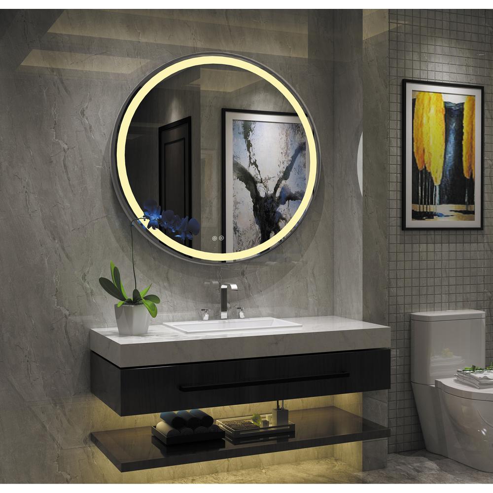 SPECULO Embedded LED Mirror 4000K Warm White24" Wide. Picture 2