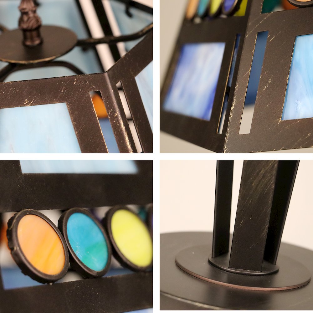 Retro-Style Stained Glass 1-Light Table Lamp 14" Shade. Picture 3