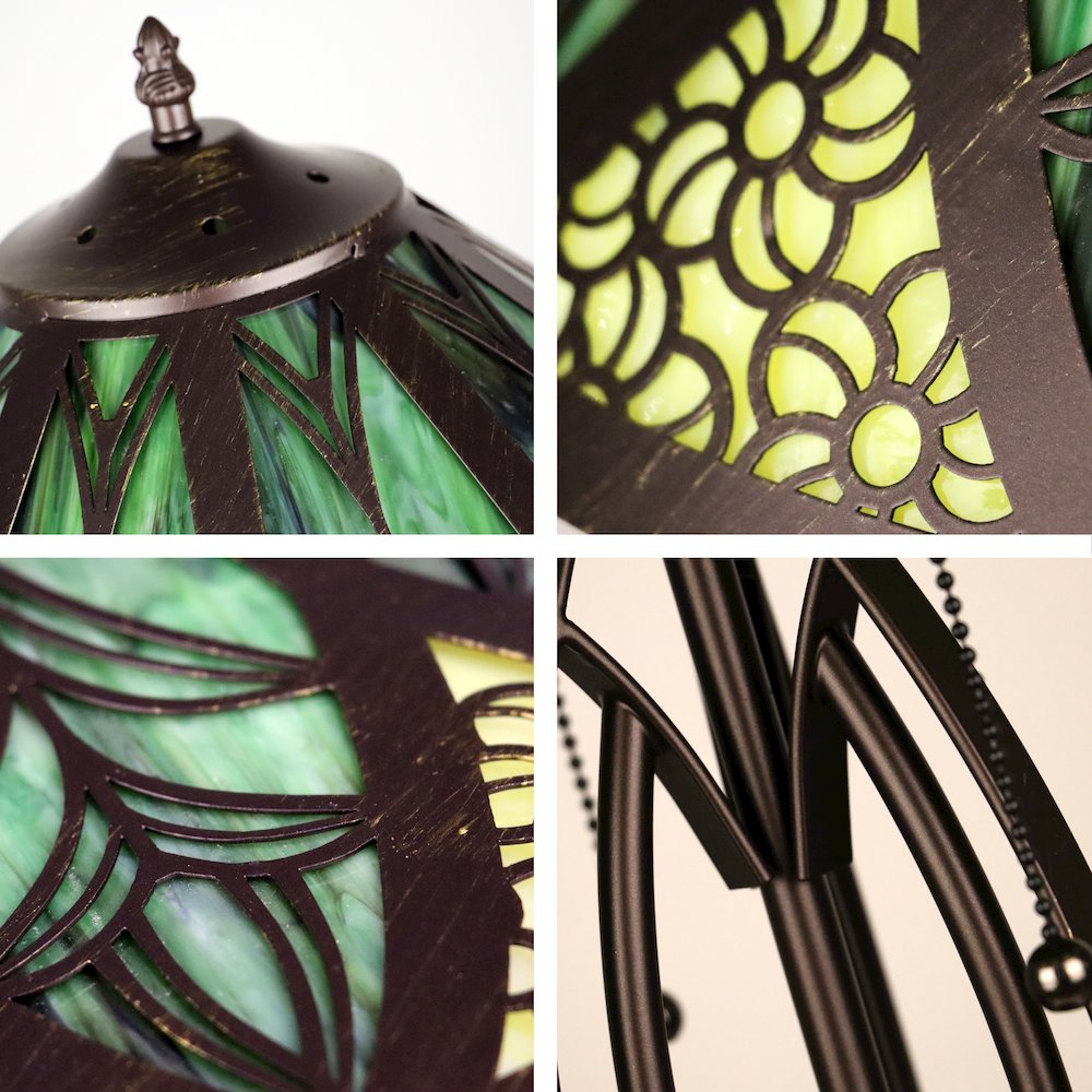 Retro-Style Stained Glass 2-Light Table Lamp 18" Shade. Picture 2
