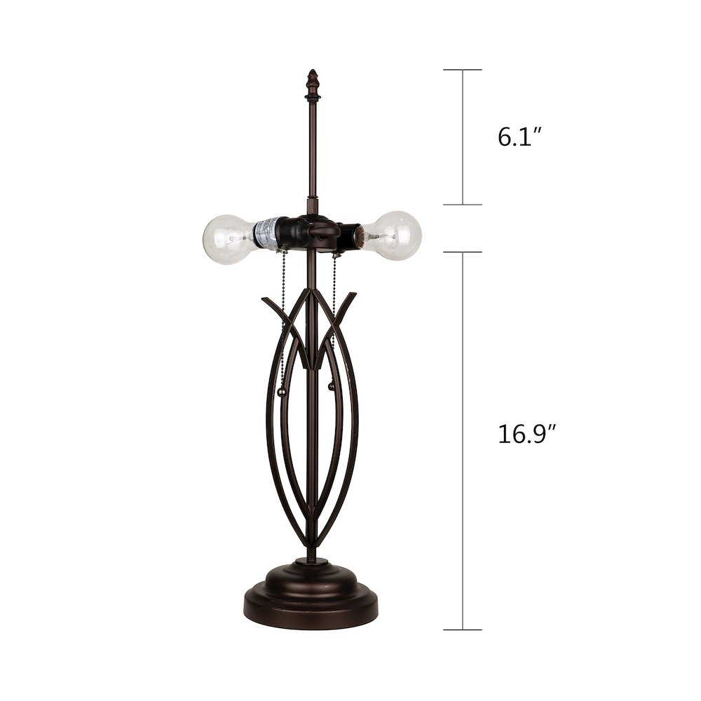 Retro-Style Stained Glass 2-Light Table Lamp 18" Shade. Picture 6