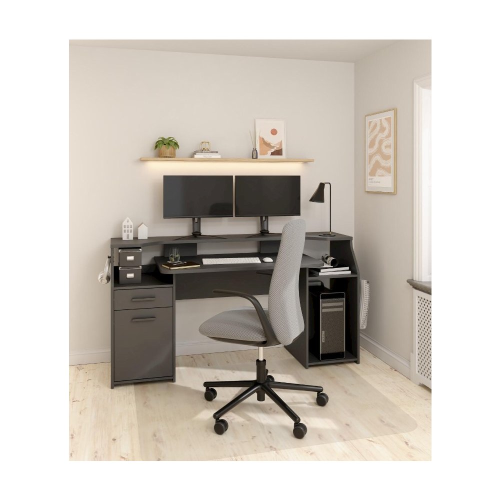 Function Plus Gaming Desk, Matt Grey. Picture 10