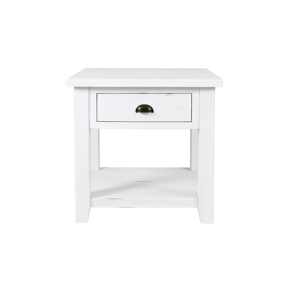 Artisan's Craft Rustic Farmhouse Distressed Acacia End Table. Picture 1