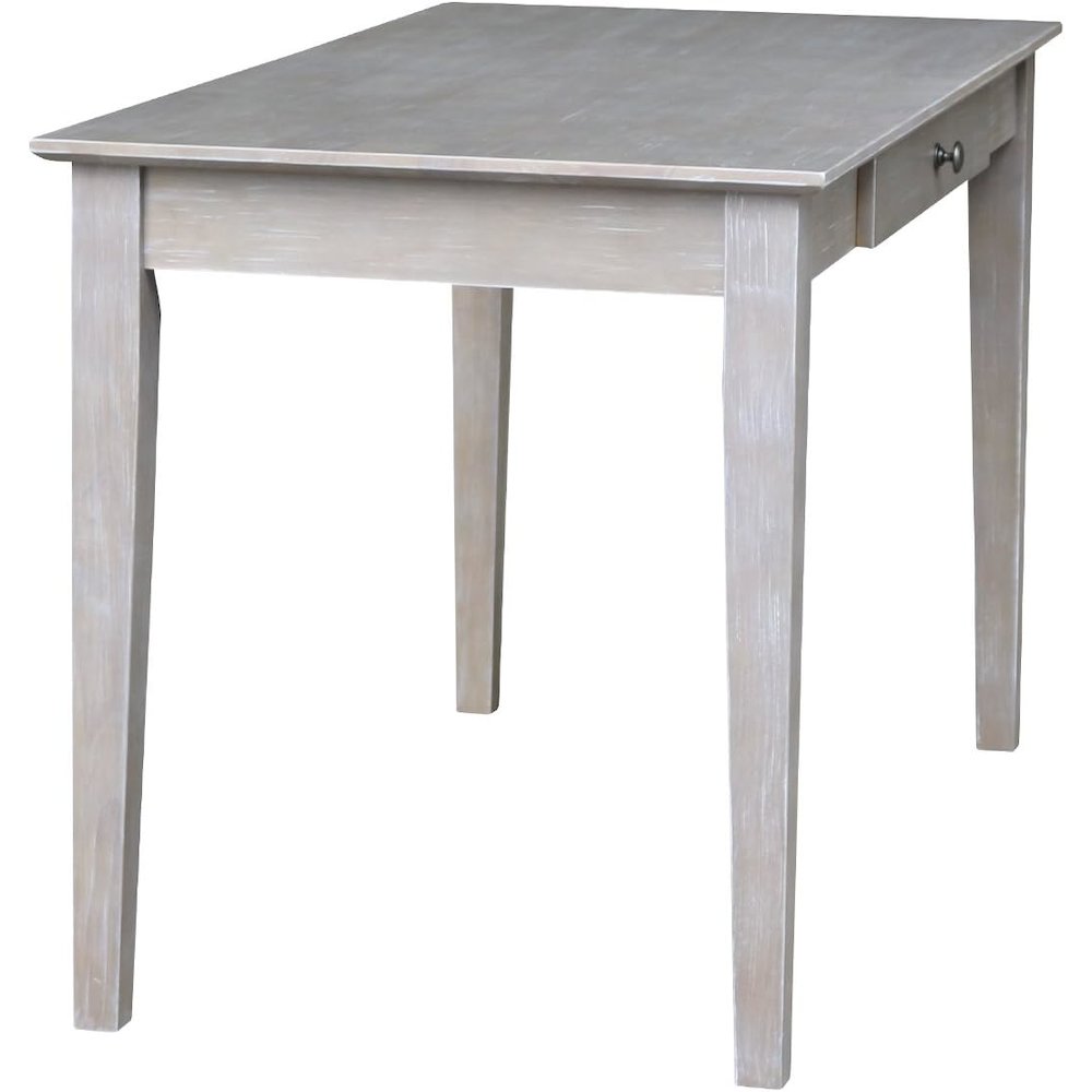 Writing Desk With Drawer, Washed Gray Taupe. Picture 9