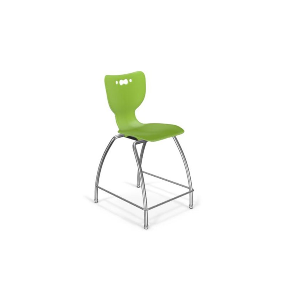 Hierarchy Stool - 4-Leg Stool (24 inch) - Green- No Arms- Chrome Base -. Picture 1