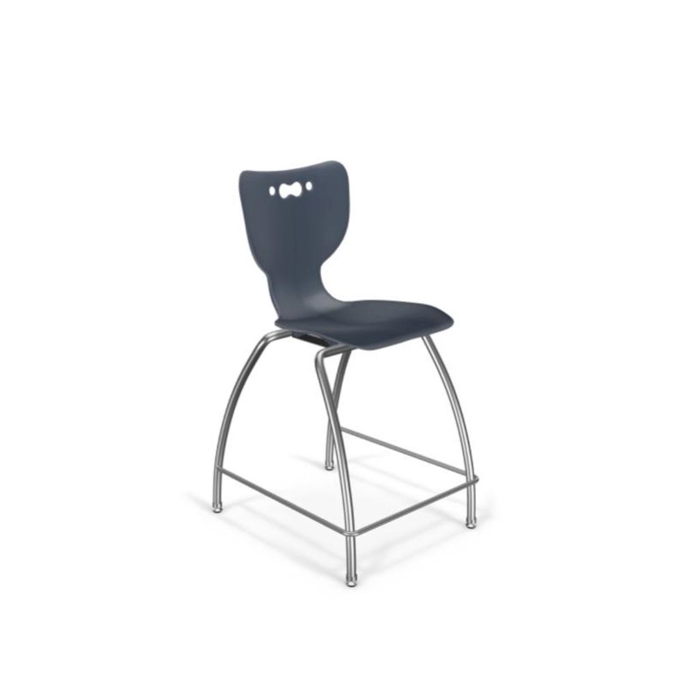 Hierarchy Stool - 4-Leg Stool (24 inch) - Navy- No Arms- Chrome Base -. Picture 1