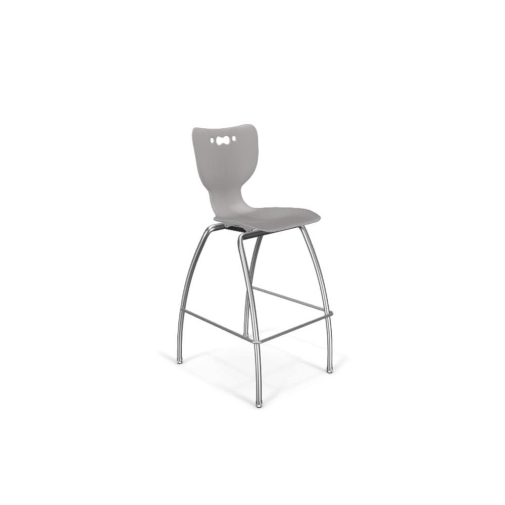 Hierarchy Stool - 4-Leg Stool (30  inch) - Gray- No Arms- Chrome Base. Picture 1
