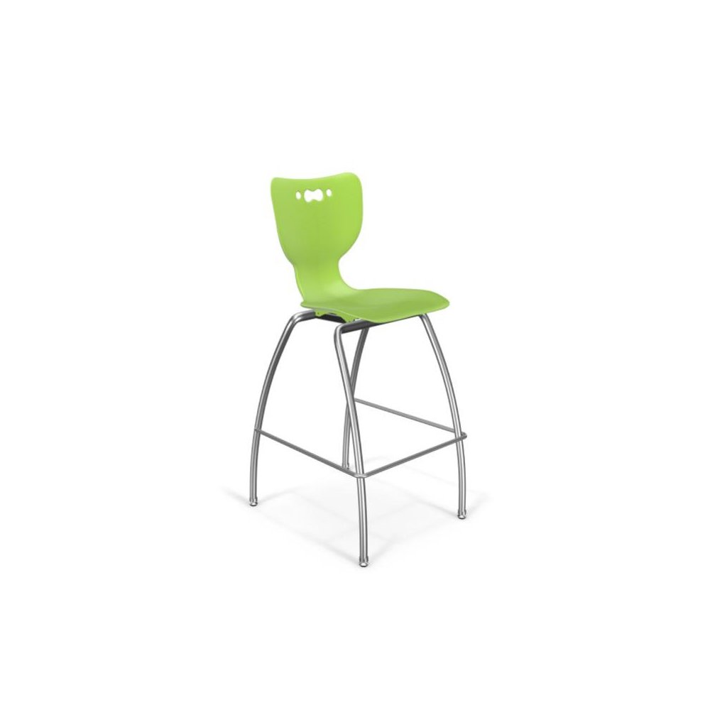 Hierarchy Stool - 4-Leg Stool (30  inch) - Green- No Arms- Chrome Base. Picture 1