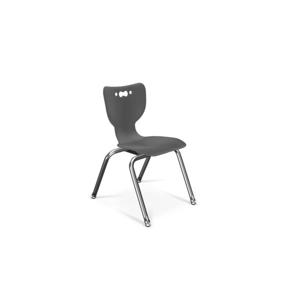 Hierarchy School Chair, 4-Leg, 14" Height, Chrome Frame, Black Shell. Picture 1