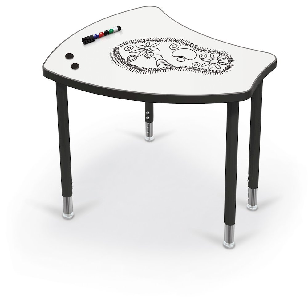 Porcelain Desktop - Standard Shapes Desk With Platinum Direct Mount Shapes Legs. Picture 1