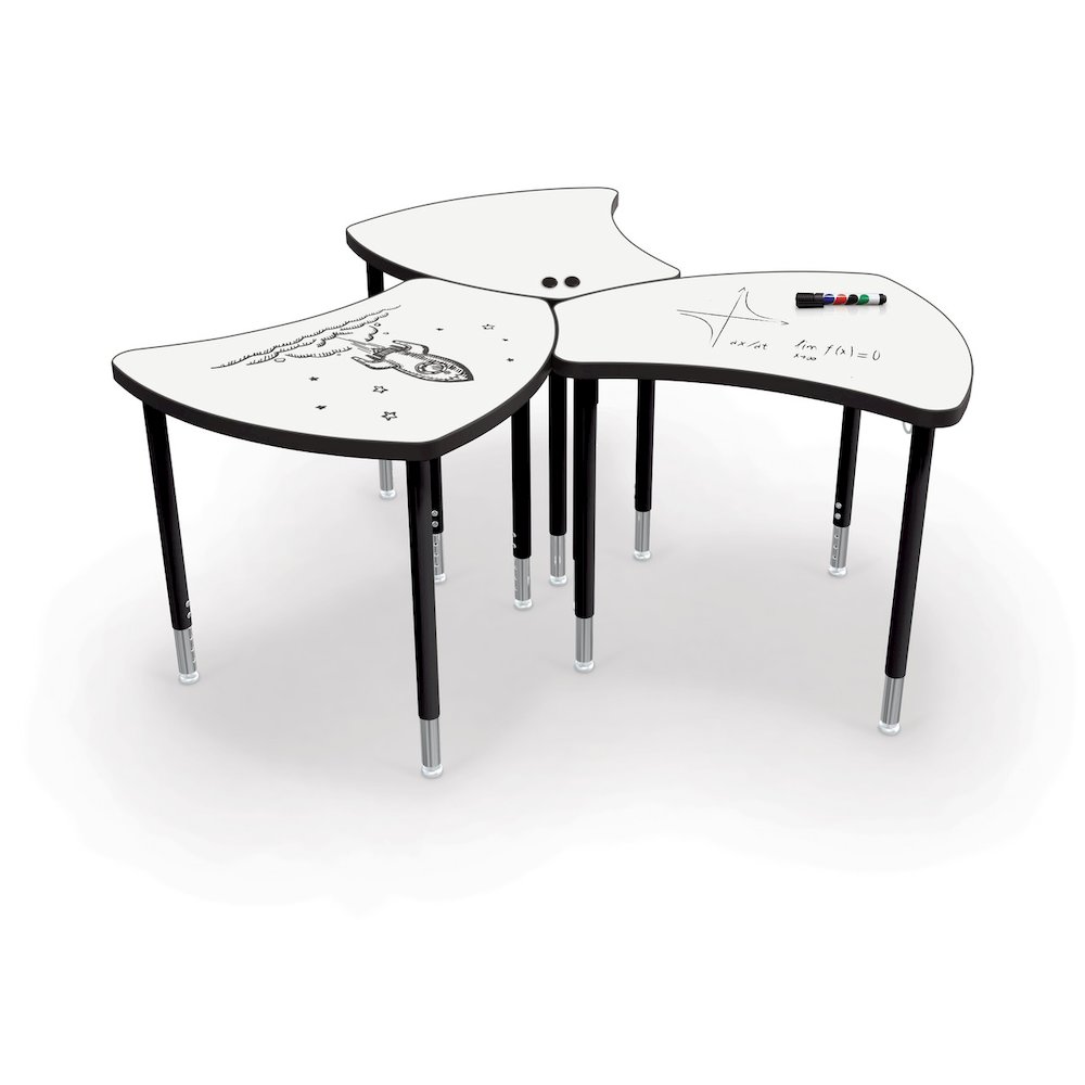 Porcelain Desktop - Standard Shapes Desk With Platinum Direct Mount Shapes Legs. Picture 5