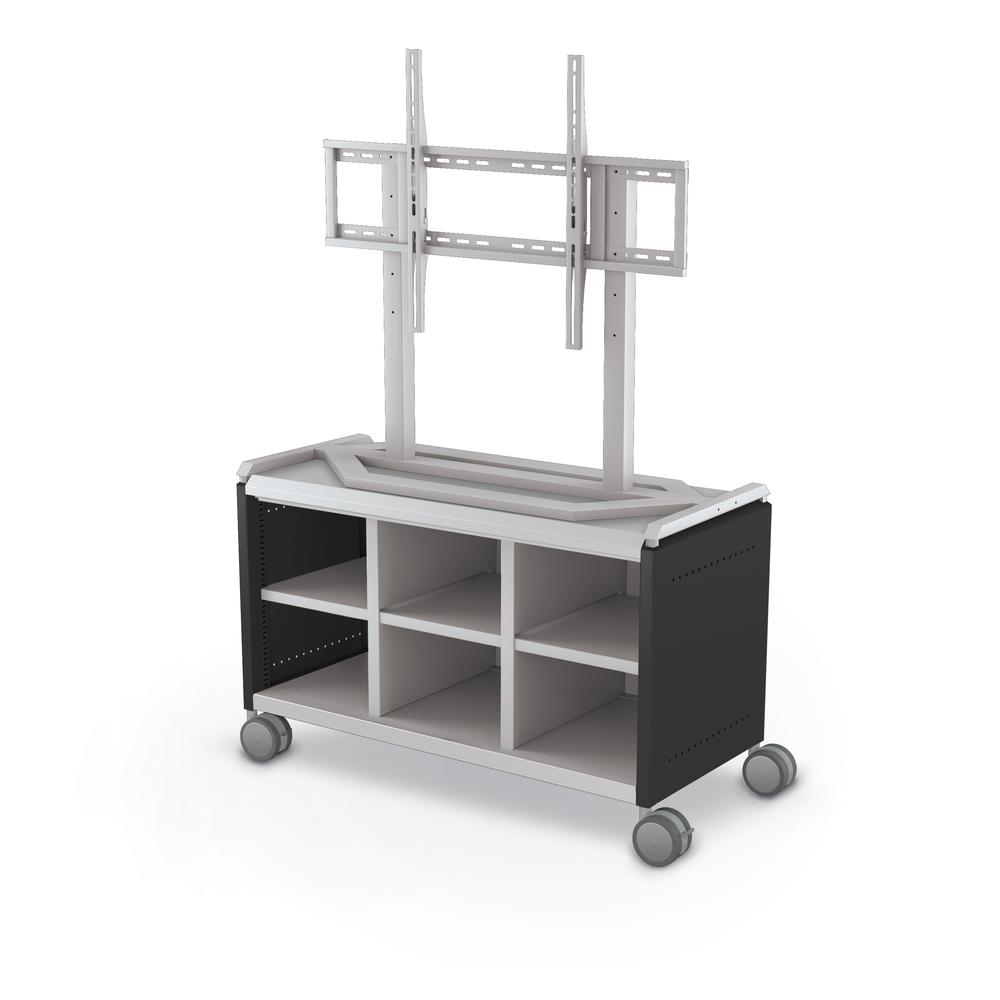 Compass Cabinet - Maxi H1 -Cubbies / Casters / TV Mount- Black. Picture 1