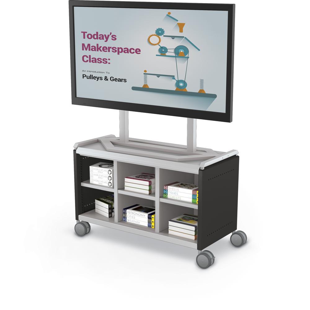 Compass Cabinet - Maxi H1 -Cubbies / Casters / TV Mount- Black. Picture 2