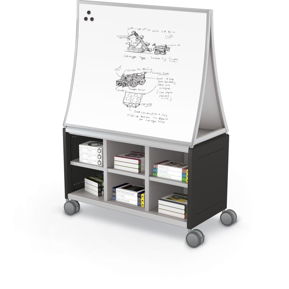 Compass Cabinet - Maxi H1 -Cubbies / Casters / Ogee Board - Black. Picture 2