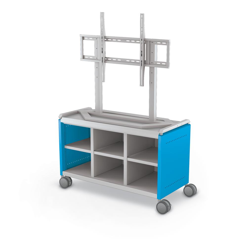 Compass Cabinet - Maxi H1 -Cubbies / Casters / TV Mount- Blue. Picture 1