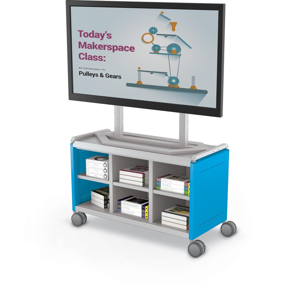 Compass Cabinet - Maxi H1 -Cubbies / Casters / TV Mount- Blue. Picture 2