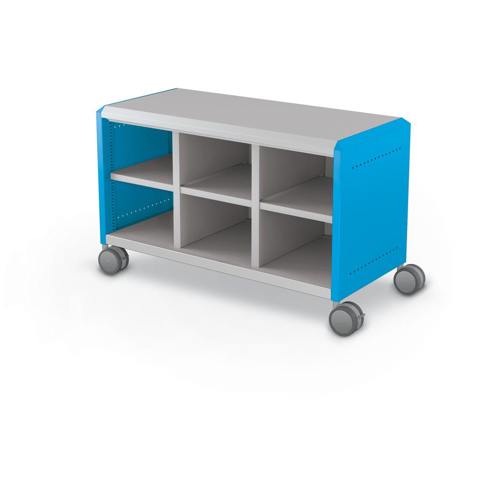 Compass Cabinet - Maxi H1 -Cubbies / Casters - Blue. Picture 1