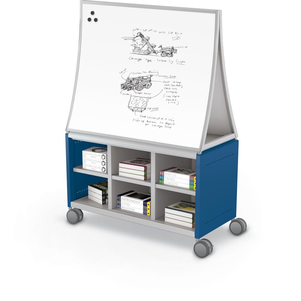 Compass Cabinet - Maxi H1 -Cubbies / Casters / Ogee Board - Navy. Picture 2