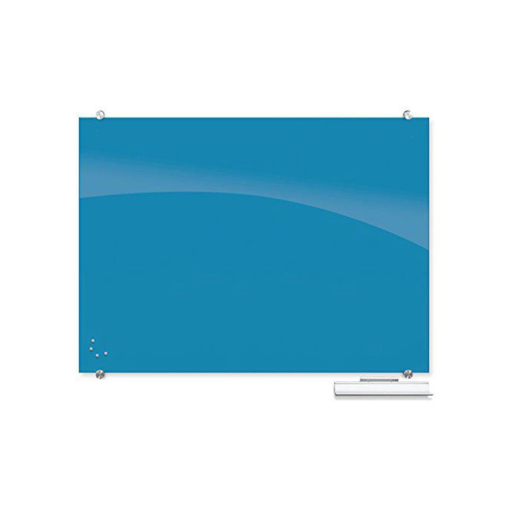 Visionary Hierarchy Magnetic Glass Dry Erase Board – Blue. Picture 1