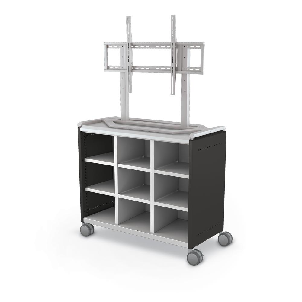 Compass Cabinet - Maxi H2 -Cubbies / Casters / TV Mount- Black. Picture 1