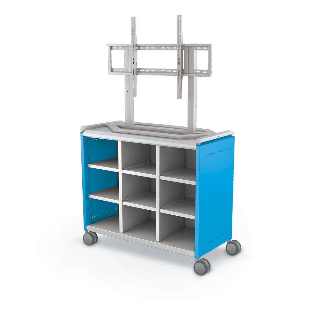Compass Cabinet - Maxi H2 -Cubbies / Casters / TV Mount- Blue. Picture 1