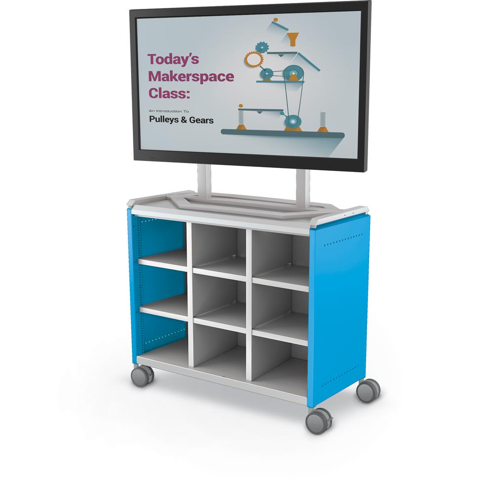 Compass Cabinet - Maxi H2 -Cubbies / Casters / TV Mount- Blue. Picture 2