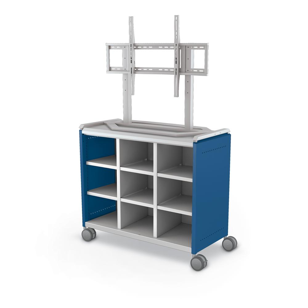 Compass Cabinet - Maxi H2 -Cubbies / Casters / TV Mount- Navy. Picture 1
