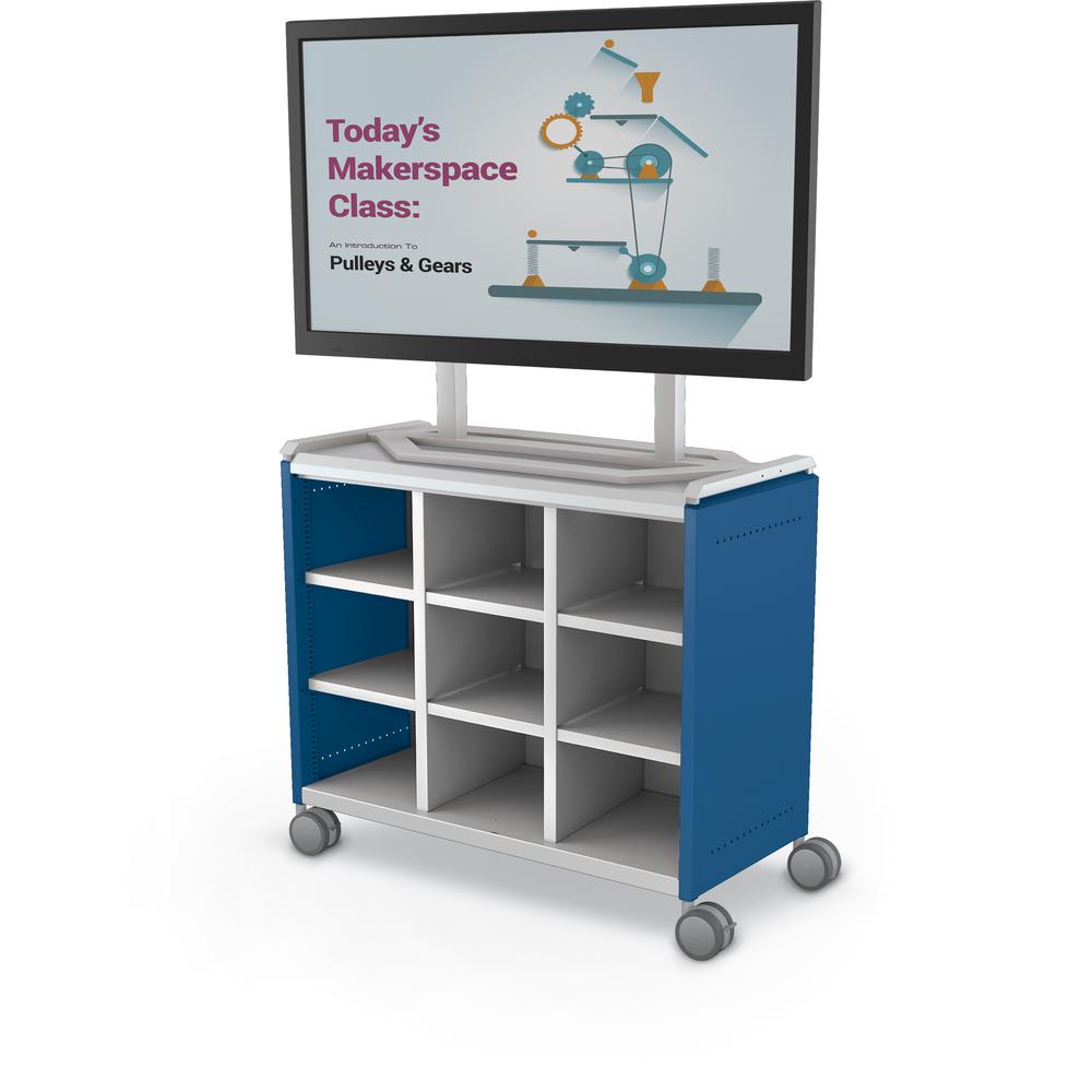 Compass Cabinet - Maxi H2 -Cubbies / Casters / TV Mount- Navy. Picture 2
