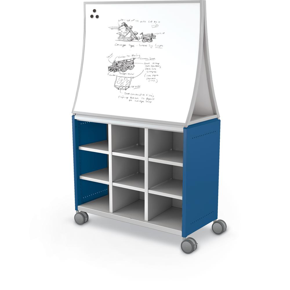 Compass Cabinet - Maxi H2 -Cubbies / Casters / Ogee Board - Navy. Picture 1